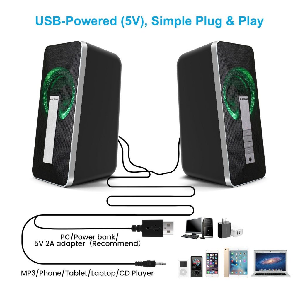 اسپیکر دو تیکه سیمی و بلوتوثی الگیانت مدل ELEGIANT SR300
