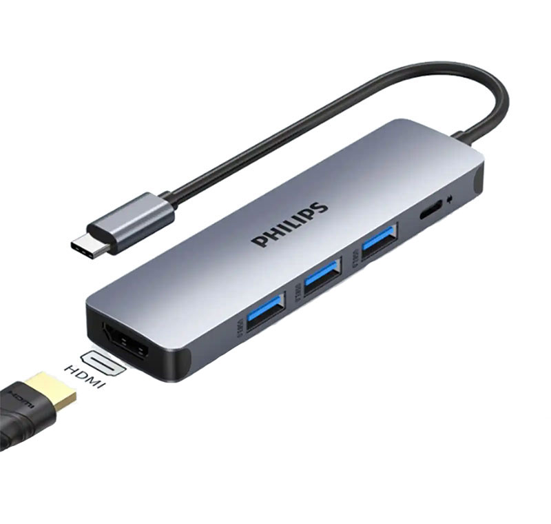 هاب و تبدیل 4K USB-C فیلیپس پنج کاره SWR1607R/93