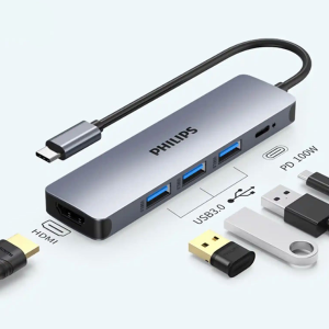 هاب و تبدیل 4K USB-C فیلیپس پنج کاره SWR1607R/93