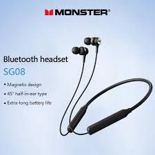 هندزفری بلوتوثی گردنی مانستر مدل MONSTER SG08 (Monster SG08 Neckband Bluetooth Earphone)